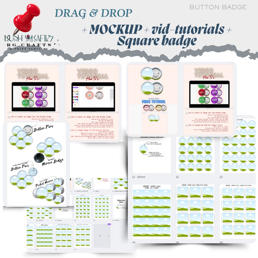 Drag & Drop Button & Square Badge
