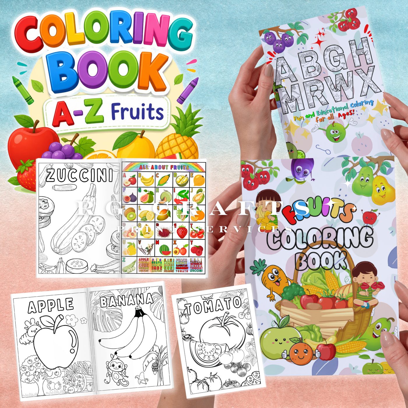 A-Z Fruits Coloring Book